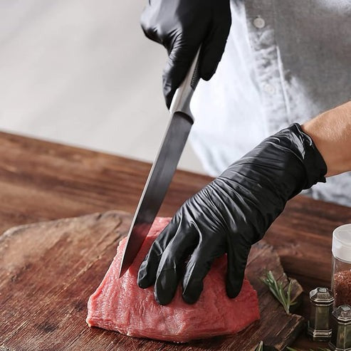 100 Guantes desechables de nitrilo, antideslizantes y resistentes a los arañazos.